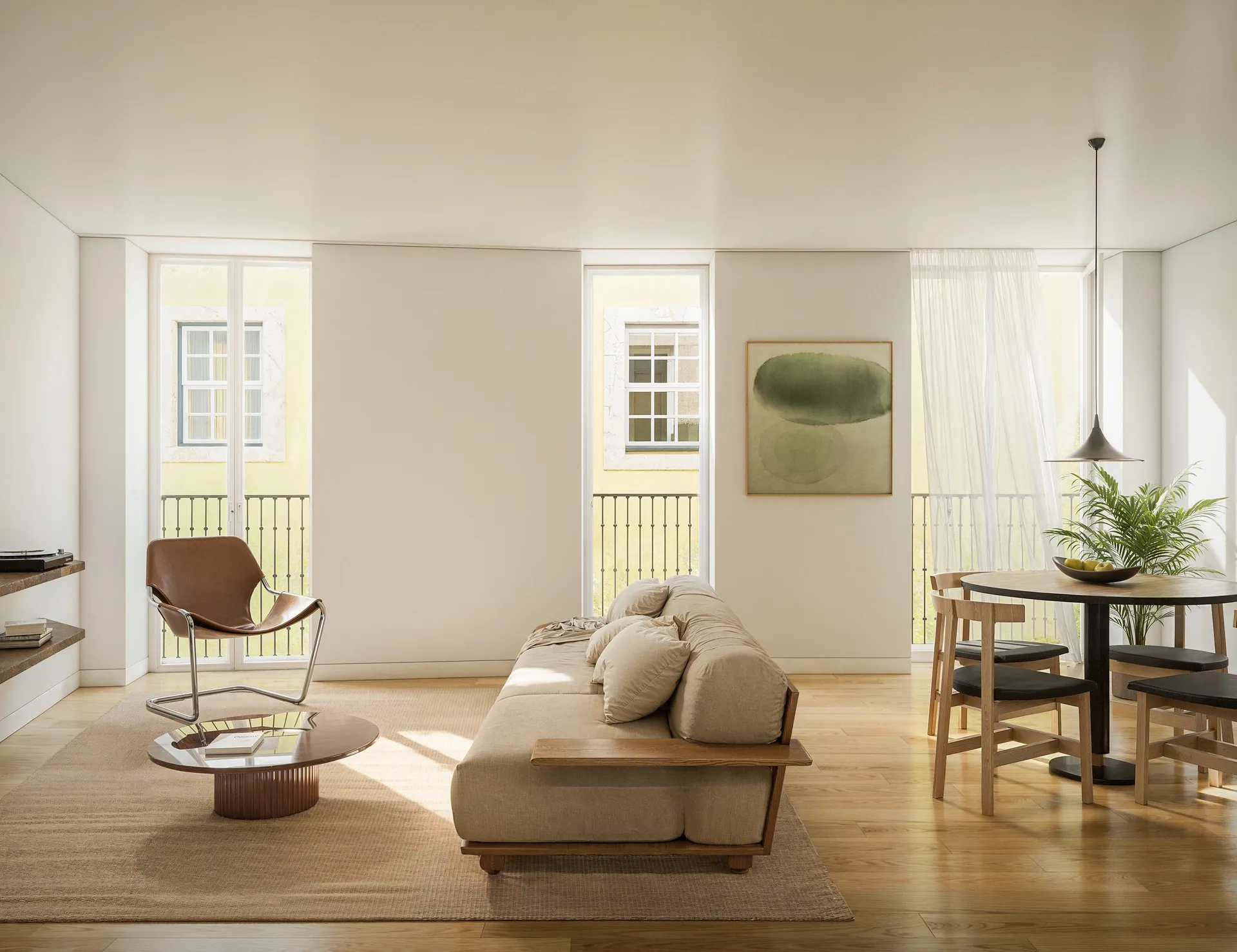 Rua do Passadiço unit C living room conceptual visualisation, second view